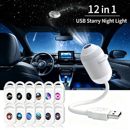 5D Mini Galaxy Star Projector – Dynamic Ambient Light for Bedroom, Car & Home