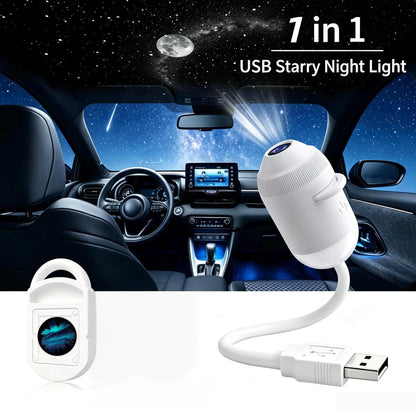5D Mini Galaxy Star Projector – Dynamic Ambient Light for Bedroom, Car & Home