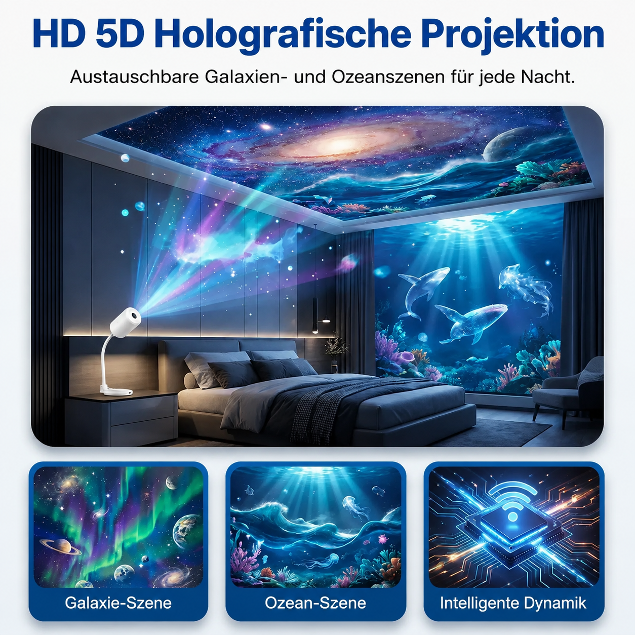 🌌Comauo® 5D Mini-Sternenprojektor💡 — Dynamische Galaxiebeleuchtung für Schlafzimmer, Autos und entspannte Nächte 🔥