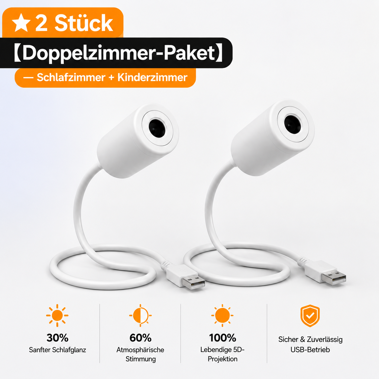 🌟 2 Stück 【Doppelzimmer-Paket】— Schlafzimmer + Kinderzimmer